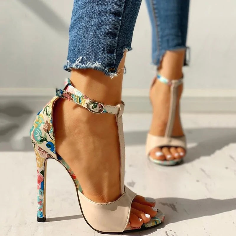 Women's High Floral Heels