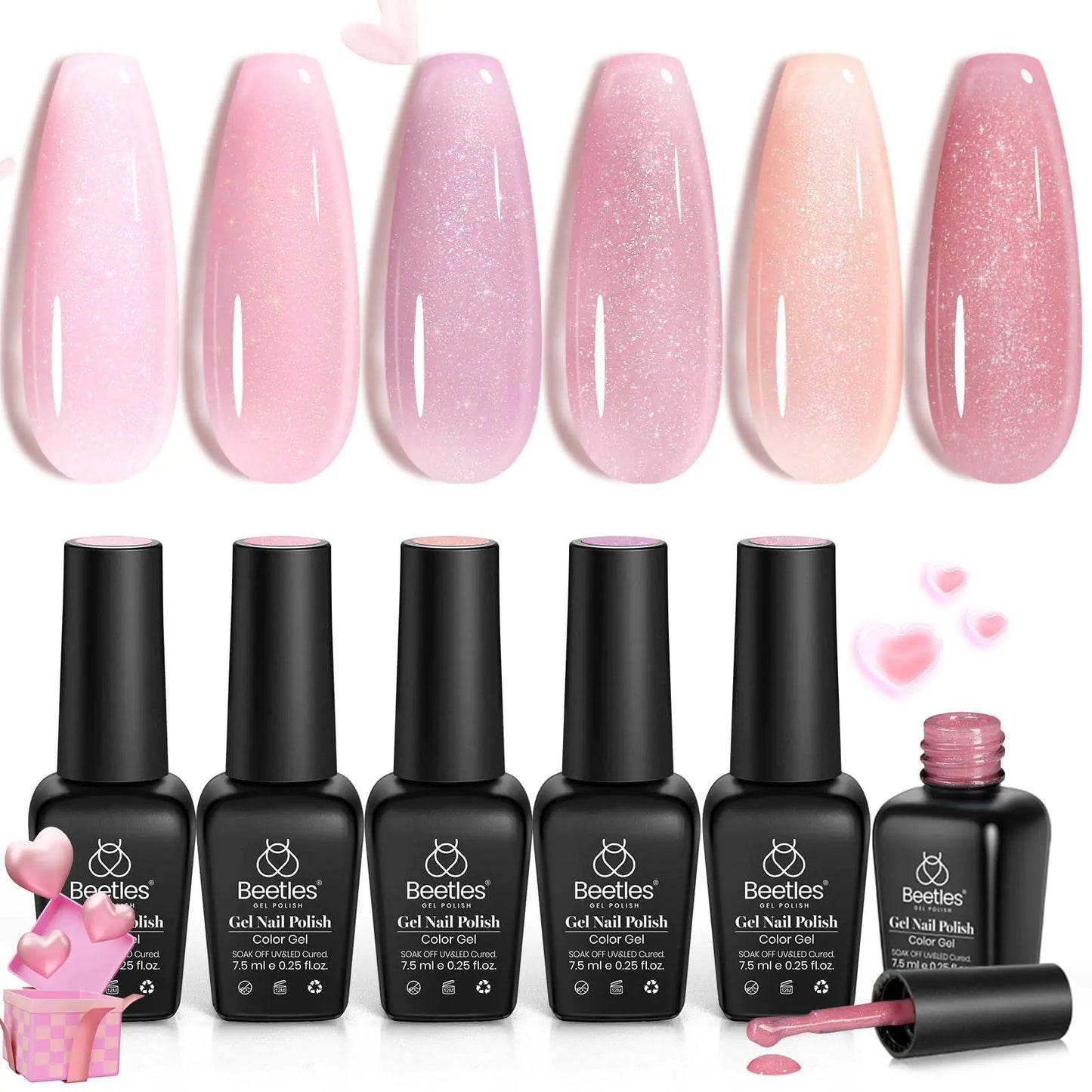 Beetles 6pcs Glitter Jelly Gel Nail Polish Set