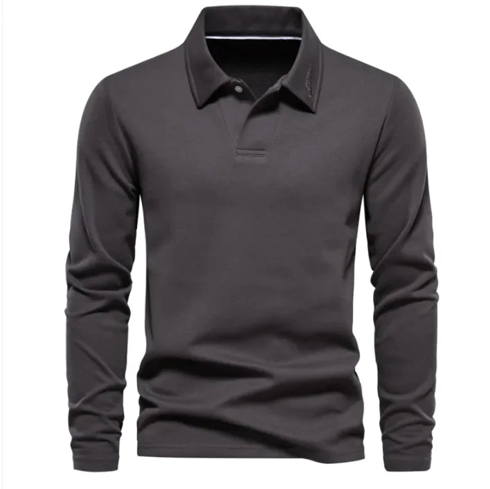 Men's Fashion Lapel Long-Sleeved Polo Shirt