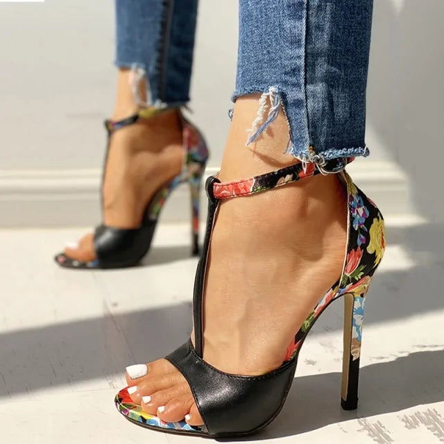Women's High Floral Heels