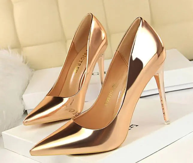 Women's Designer Metallic Heels