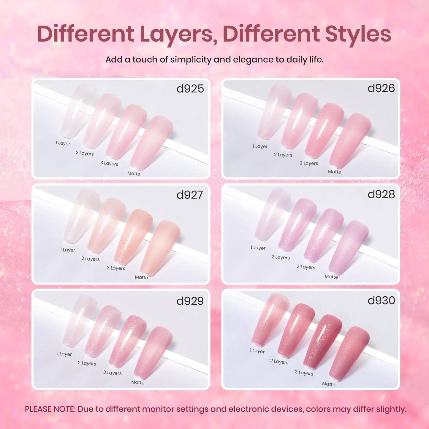 Beetles 6pcs Glitter Jelly Gel Nail Polish Set