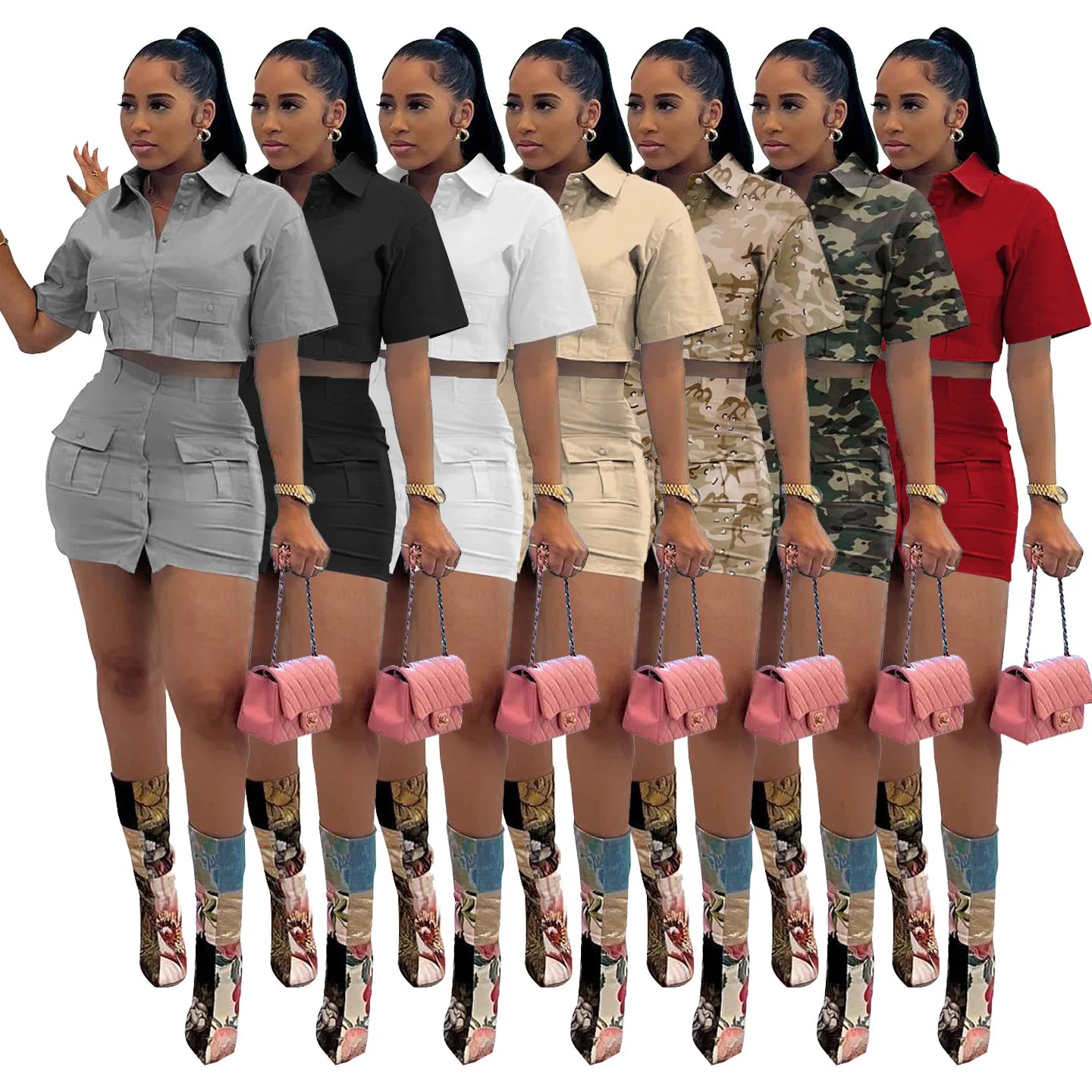 Women's Big Pocket Two Piece Set