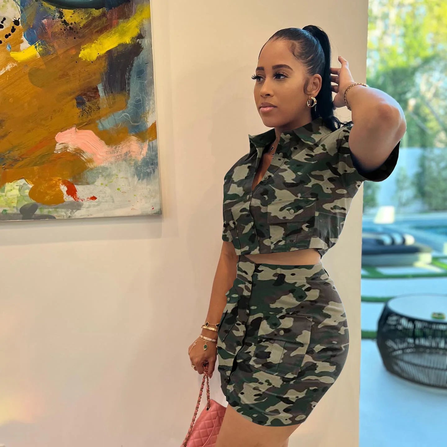 Women's Big Pocket Two Piece Set