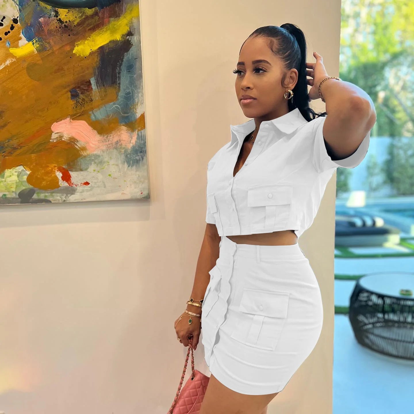 Women's Big Pocket Two Piece Set