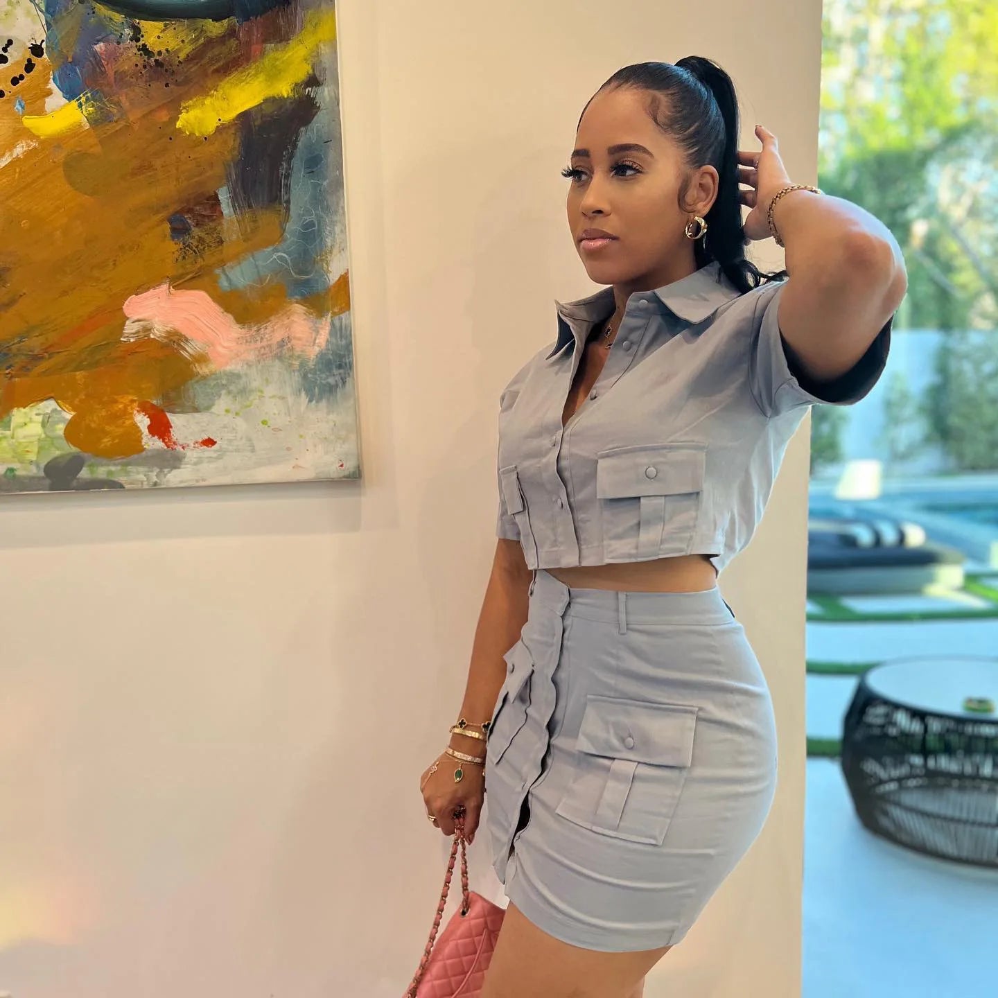 Women's Big Pocket Two Piece Set