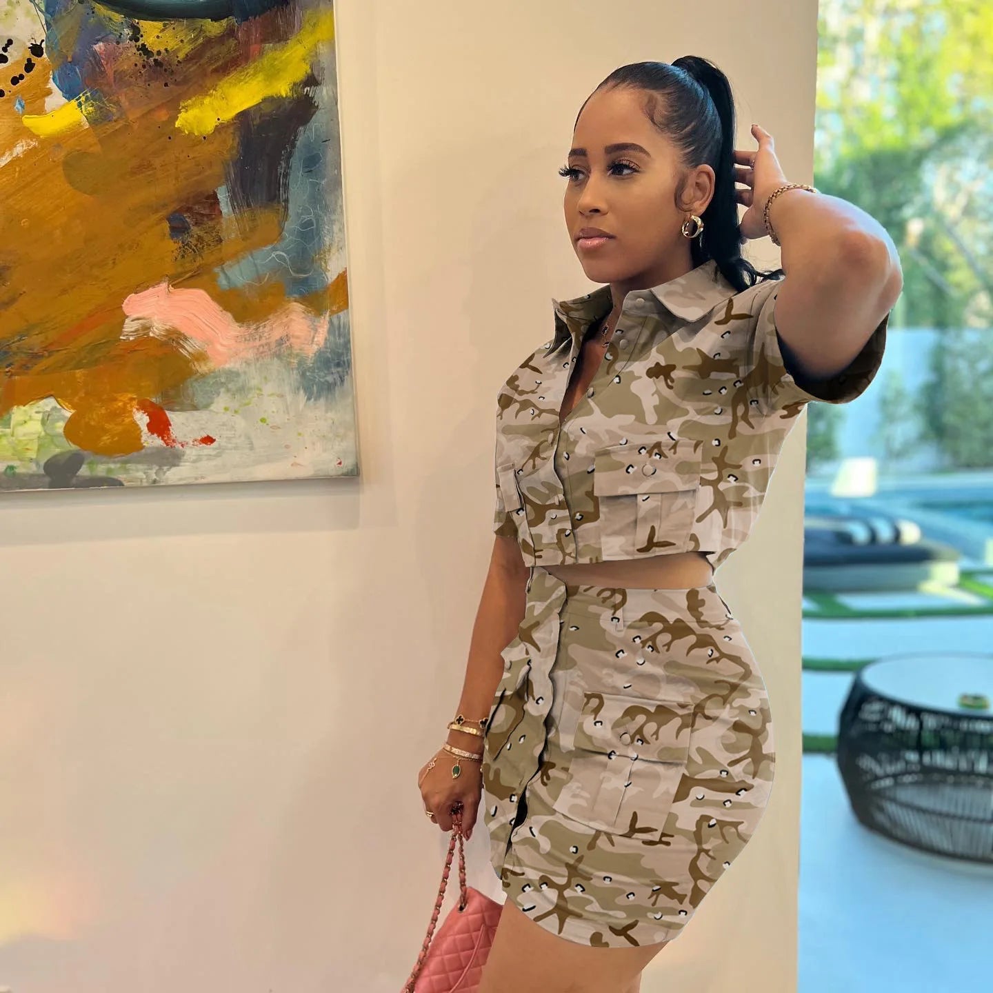 Women's Big Pocket Two Piece Set