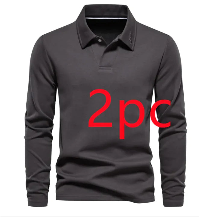 Men's Fashion Lapel Long-Sleeved Polo Shirt