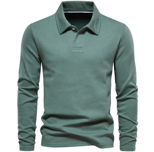 Men's Fashion Lapel Long-Sleeved Polo Shirt