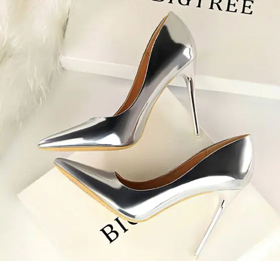 Women's Designer Metallic Heels