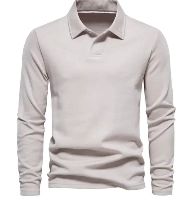Men's Fashion Lapel Long-Sleeved Polo Shirt