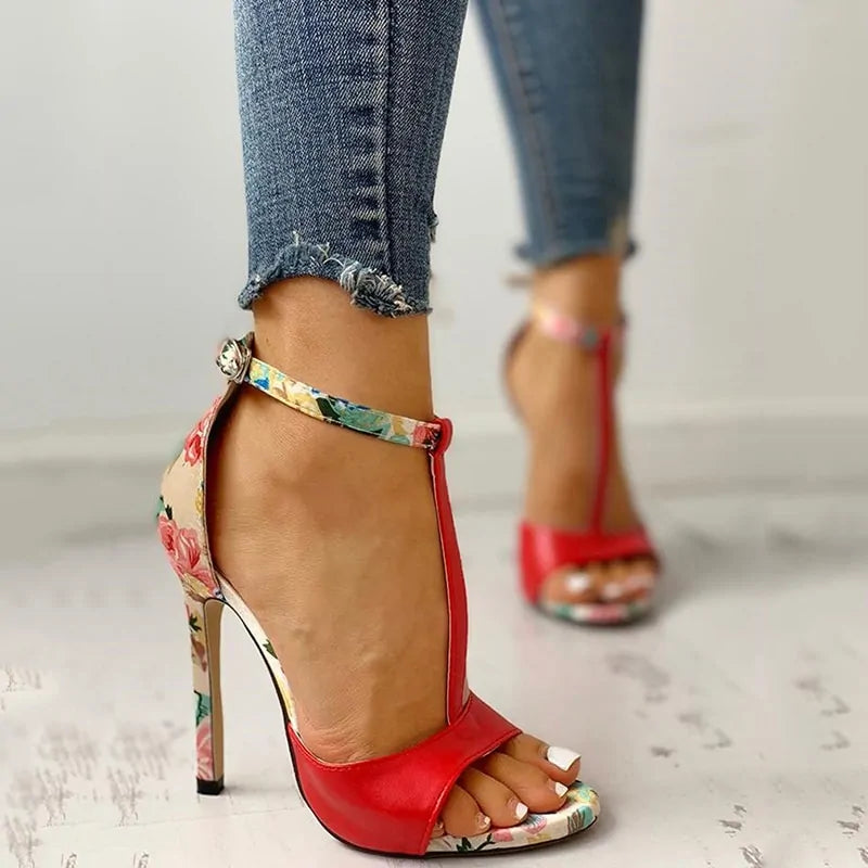 Women's High Floral Heels