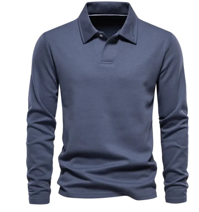 Men's Fashion Lapel Long-Sleeved Polo Shirt
