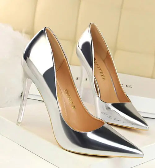 Women's Designer Metallic Heels