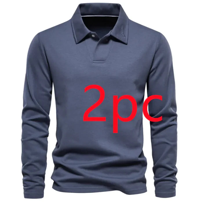 Men's Fashion Lapel Long-Sleeved Polo Shirt