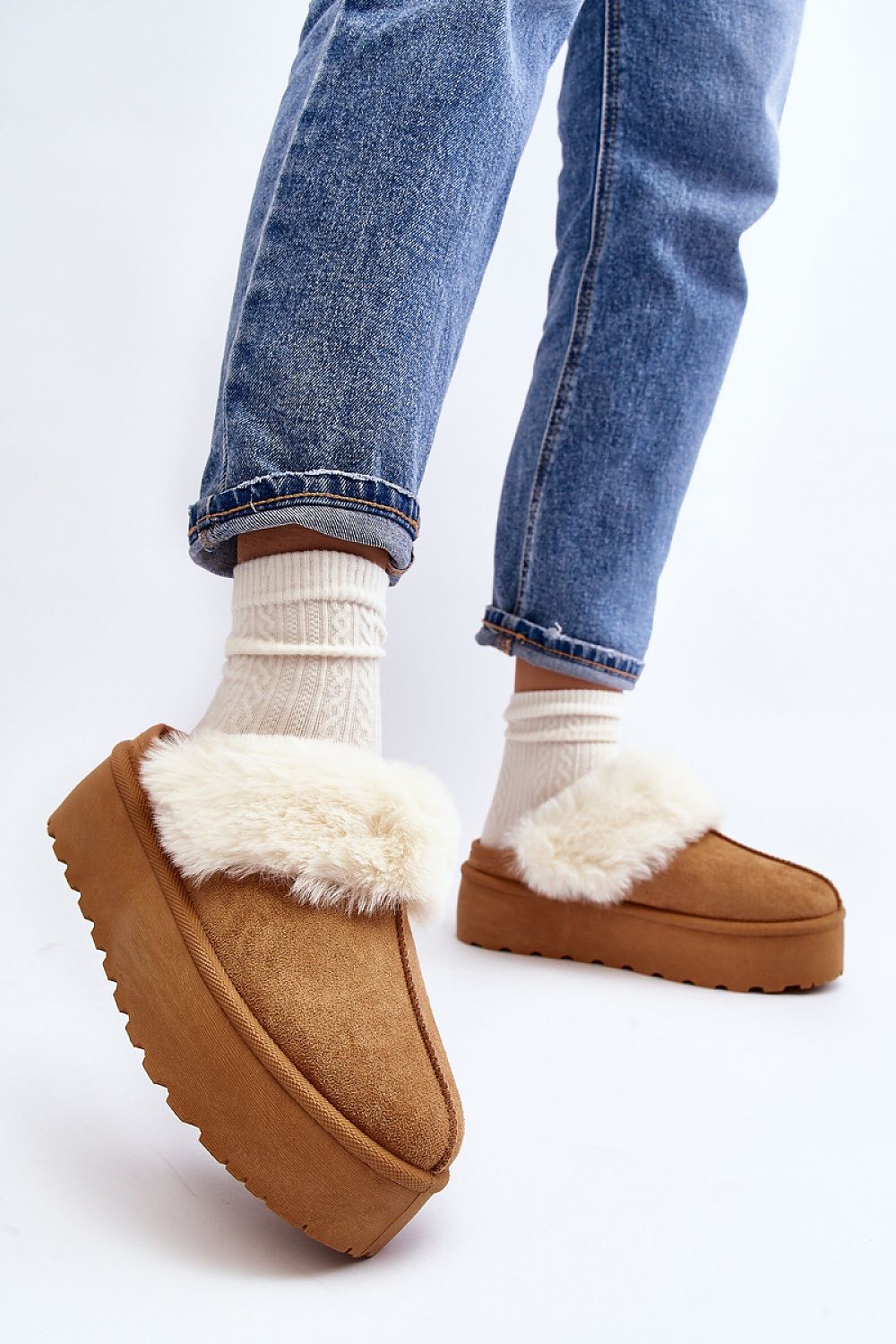 Platform Plush Slippers