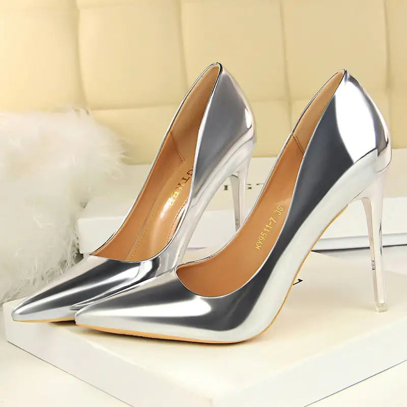 Women's Designer Metallic Heels