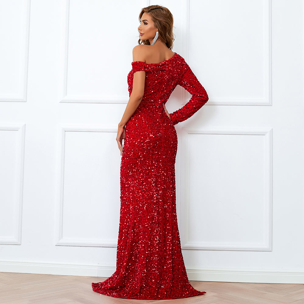 Women's Fiona Red One Shoulder Gown