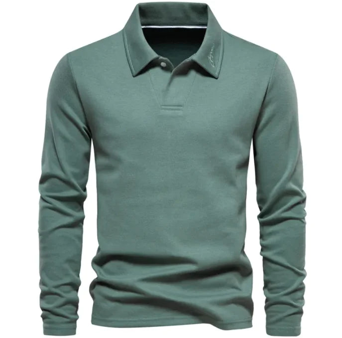 Men's Fashion Lapel Long-Sleeved Polo Shirt