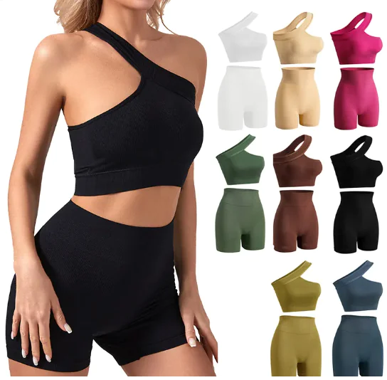 Women's Sports Fitness Shockproof Off-Shoulder Suit