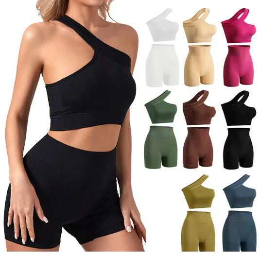 Women's Sports Fitness Shockproof Off-Shoulder Suit