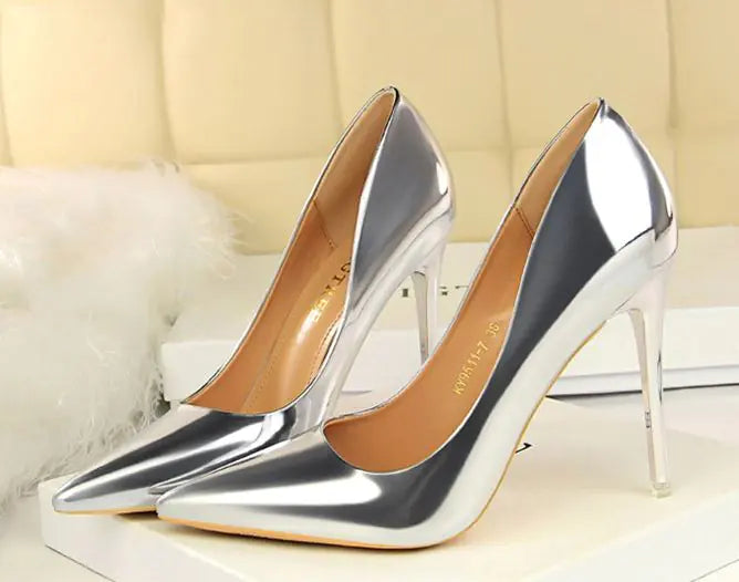 Women's Designer Metallic Heels