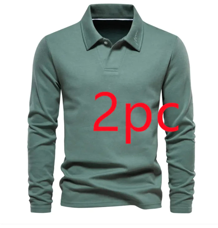 Men's Fashion Lapel Long-Sleeved Polo Shirt