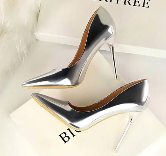 Women's Designer Metallic Heels