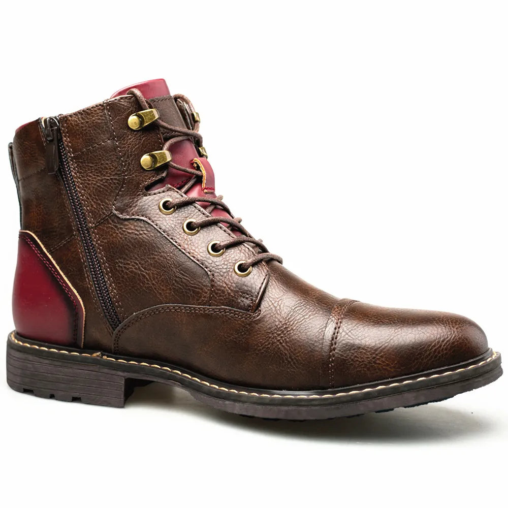 Men's Leather Fashion Zipper Boots