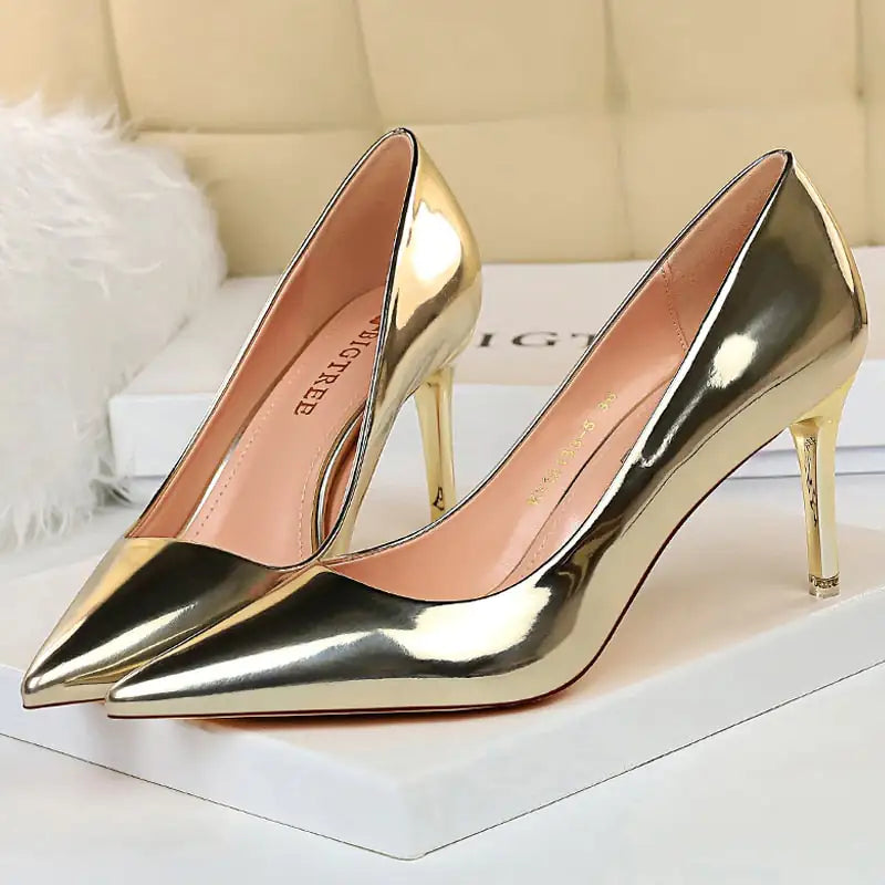 Women's Designer Metallic Heels